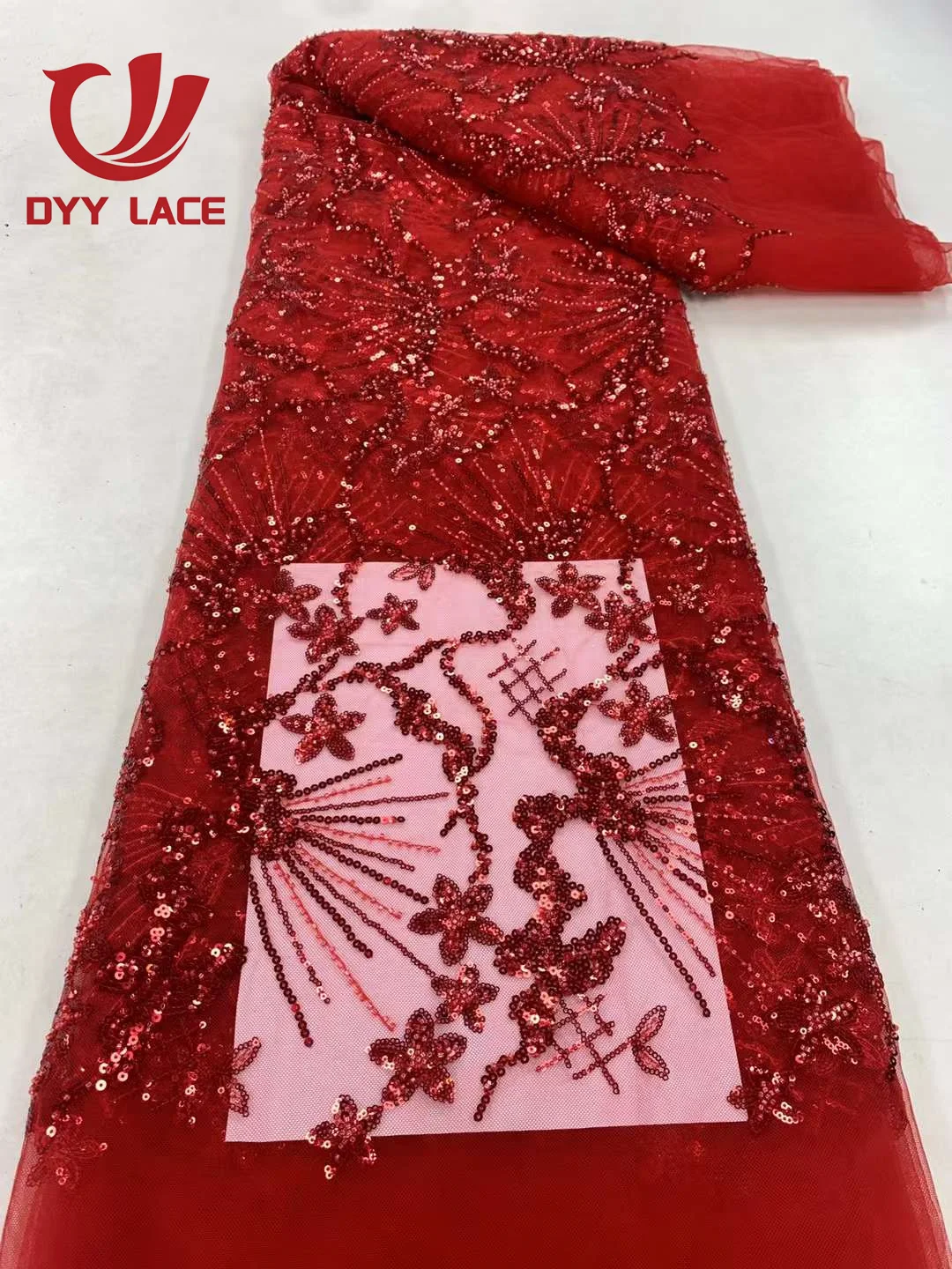 

Luxury French Mesh Lace Fabric With Sequins 2023 Newest African Lace Fabric for Women Wedding Party Dresses Sewing 5 Yards