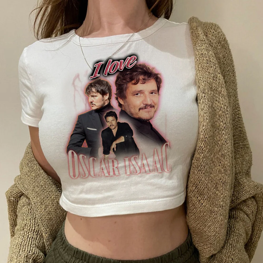

Pedro Pascal aesthetic cyber y2k crop top Woman graphic goth kawai tshirt cropped