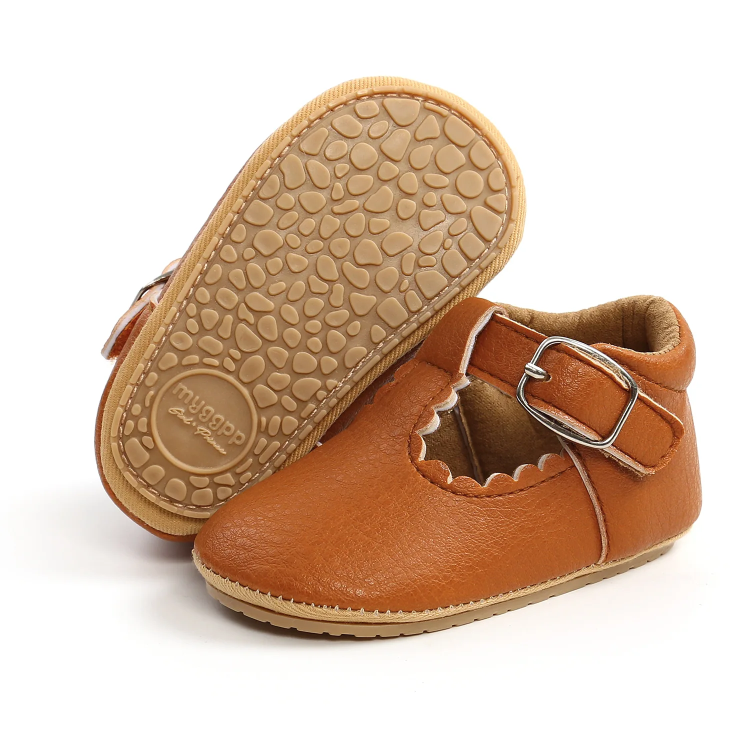 KIDSUN Newborn Baby Shoes Stripe PU Leather Boy Girl Shoes  Toddler Rubber Sole Anti-slip First Walkers Infant Moccasins 3