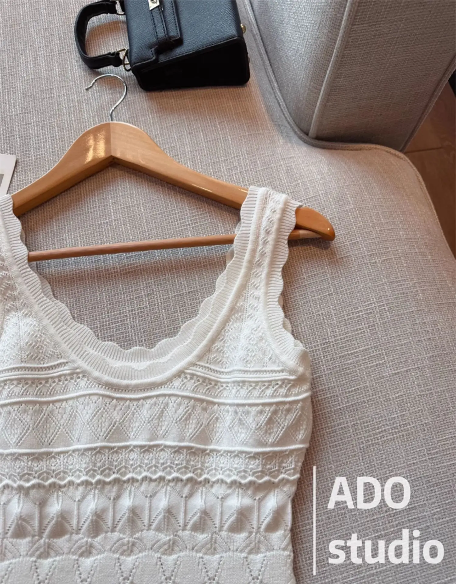 Korobov Solid Color Sweet A-line Dresses Ruffled Knitted Vest Dress for Women Summer French Style Hollow Short Skirt