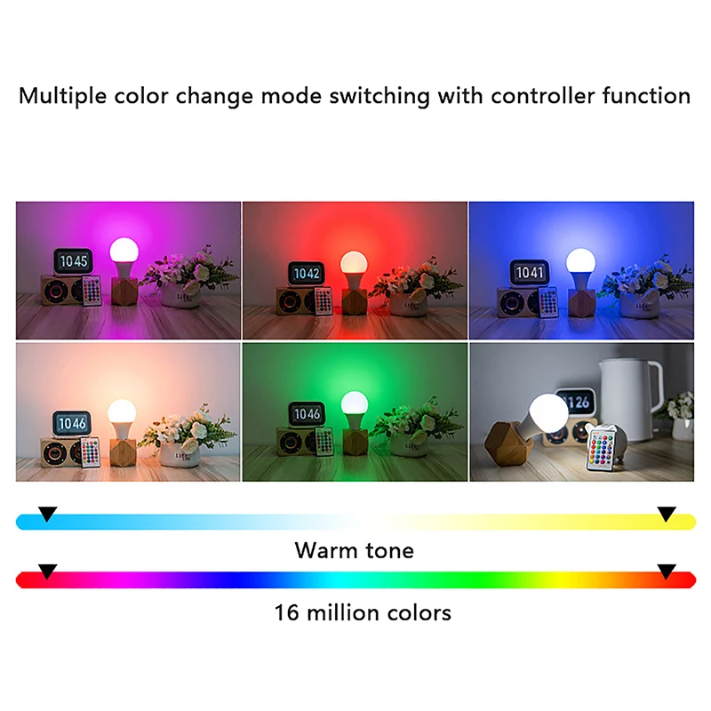 

220V AC85-265V Color Changing Remote Control Spotlight Seven Color Bulb Smart LED 3W 5W 10W 15W RGB Lamp Home Decoration