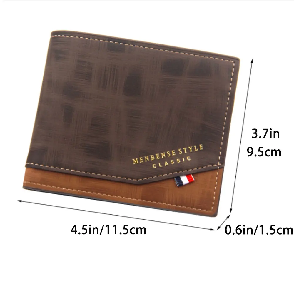 Men's Leather Wallet Multi-Slot Coin Pocket Photo Holder Vintage 1pc
