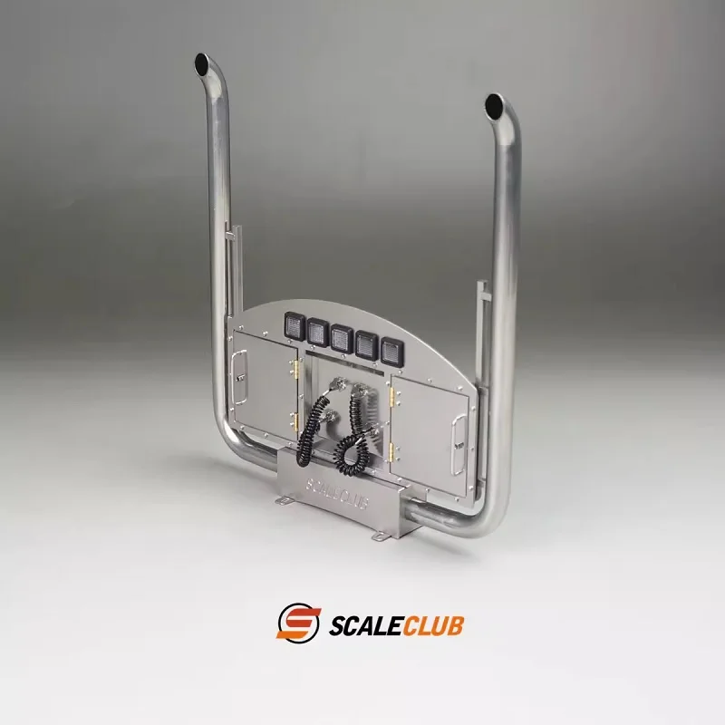 RC 1/14 Scaleclub Metall-Auspuff mit Beleuchtung für Tamiya Traktor-LKW für SCANIA MAN VOLVO MAN Muldenkipper DIY-Teile – Detail 1
