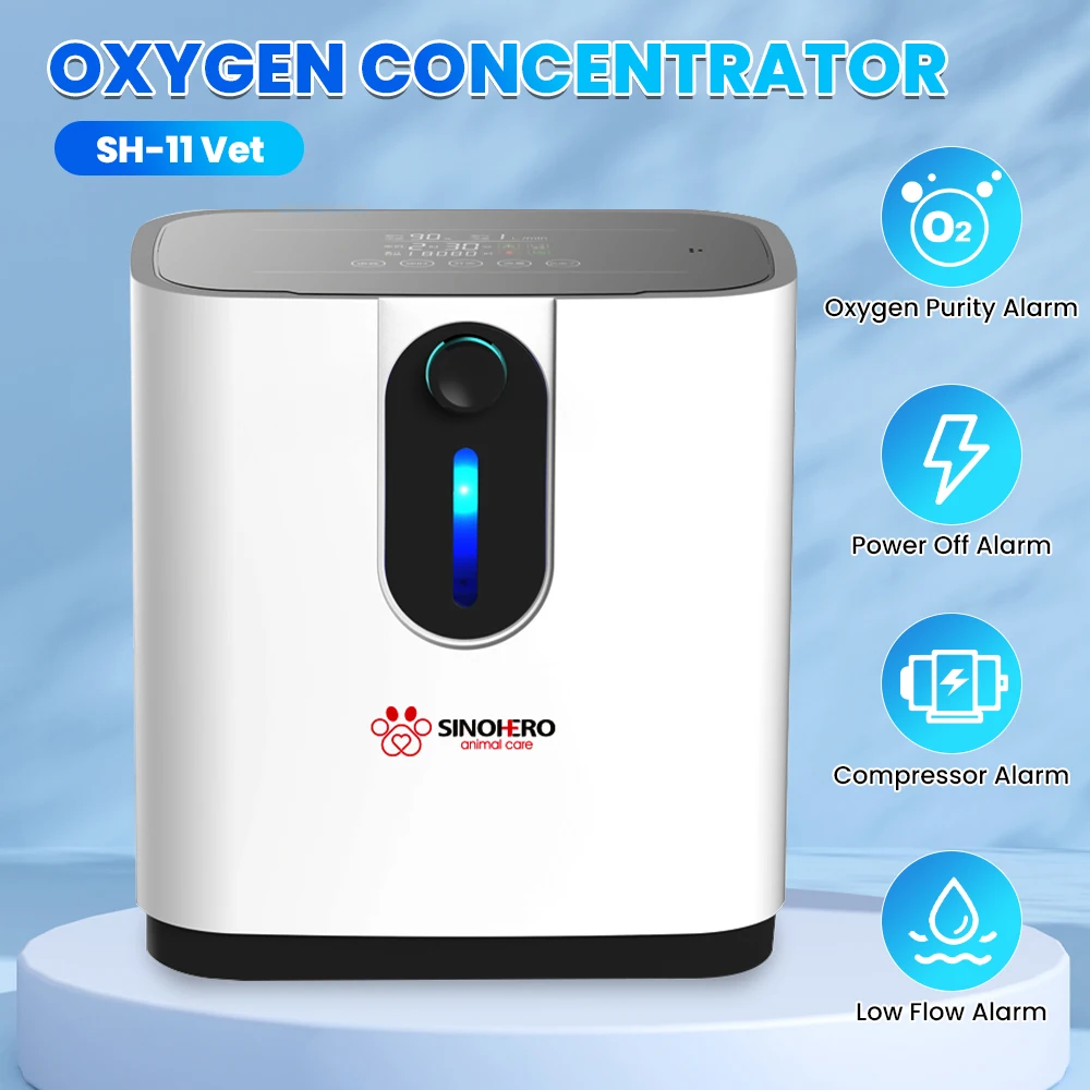 SH-11 Vet Household Veterinary Oxygen Concentrator with 15-Advanced Digital Technology