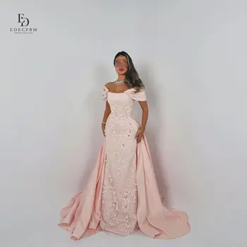 EDECPBM Elegant Party Dresses 2025 Off the Shoulders Customized Women Evening Dress 3D Flowers Pink Wedding Dresses for Parties 1