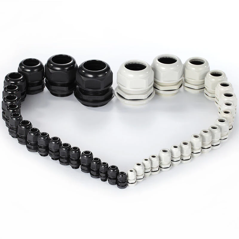 IP68 M12x1.5 for 3-6.5mm M16x1.5 M20x1.5 M22 Wire Cable CE White/Black Waterproof Nylon Plastic Cable Gland Connector