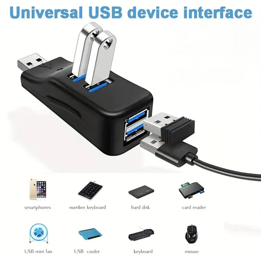 고속 4포트 USB 3.0 허브 미니 사이즈 어댑터 액세서리 USB-C 어댑터 U 디스크 읽기 고속 리더 노트북용