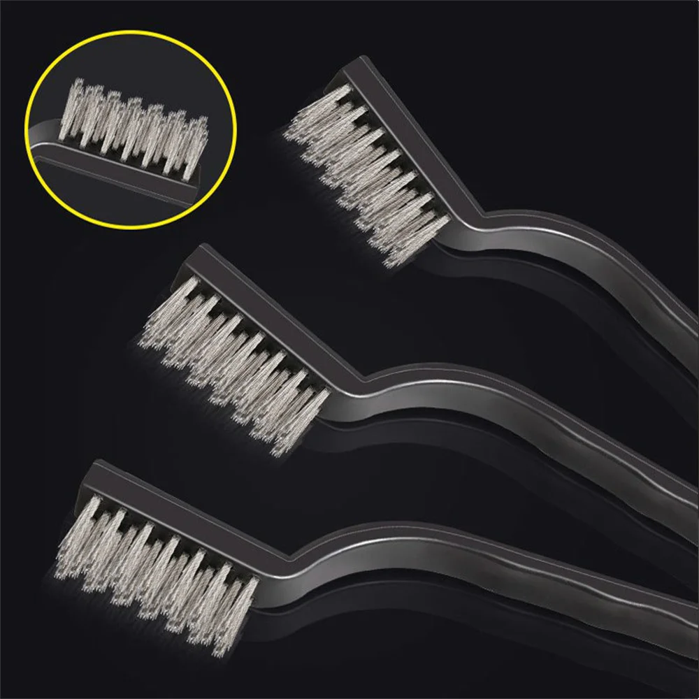 Toothbrush Stainless Steel Wire Brush Home Kitchen Stove Cleaning Gap Brush Mini Rust Removal For Home Cleaning Tools