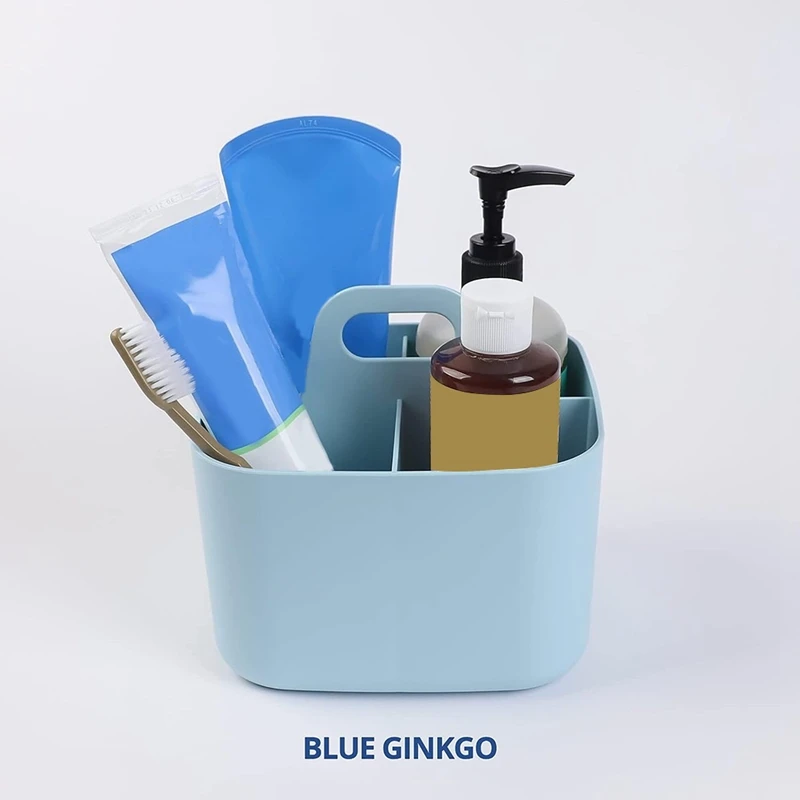 

Multipurpose Organizer - Stackable Plastic With Handle Cleaning Craft Tote, Desk Cleaning Durable Blue