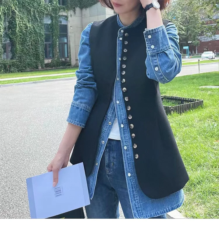 

2023 Autumn/Winter Fashion New Women's Clothing Multi-Button Slim Fit Vest 0912
