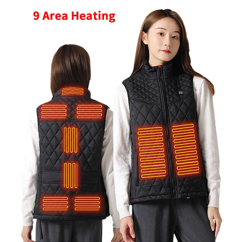

Heated Vest Women Battery Heated Clothing Winter Cold Coat Sleeveless Vests for Women 2023 Warm Jackets New in External Clothes