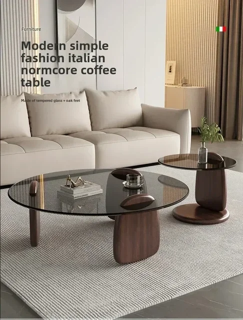 Glass Round Table, Multi-colour Size Set, Tea Table Coffee Table, High Temperature Resistance, Easy To Clean, Office Cafe Home 6
