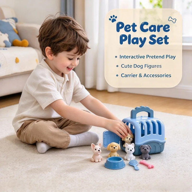 Deluxe Pet Care Playset: Interactive Animal Figures & Dollhouse Accessories