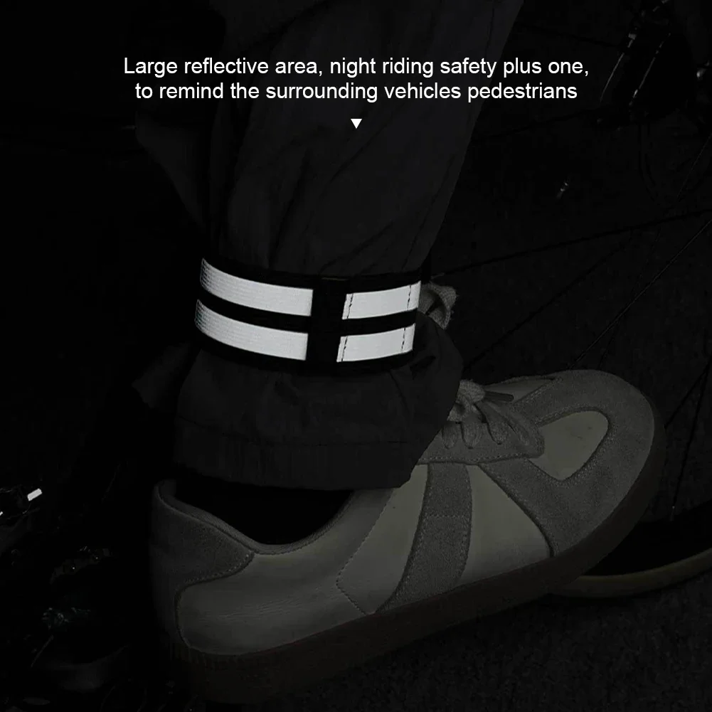 Bicycle Trouser Straps Road Bike Night Riding Reflective Gaiters Outdoor Hiking Night Running Trouser Leg Straps 1 Pair
