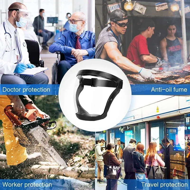 Work Protection Mask Transparent Kitchen Anti-splash Shield Facial Protector Outdoor Cycling Moto Windproof Glasses Mask Gadgets