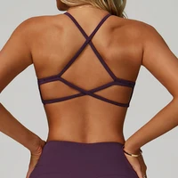 Gym Bras Cross Shoulder Straps Sports Underwear Anti-Sweat Fitness Top Women Yoga Bra Shockproof Crop Top Push Up Workout Tops - Image 2