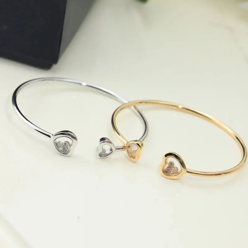 

Fashion brand 925 Sterling Silver heart-shaped bracelet Ladies simple ethos Luxury jewelry party Valentine's Day gift