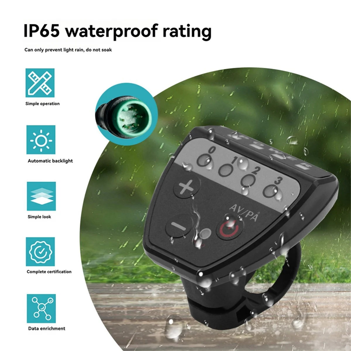 SEMOIC Ebike G20 Display 36V48V 5 Pin Waterproof Connector Display LED Instrument for Electric Bicycle Intelligent Control