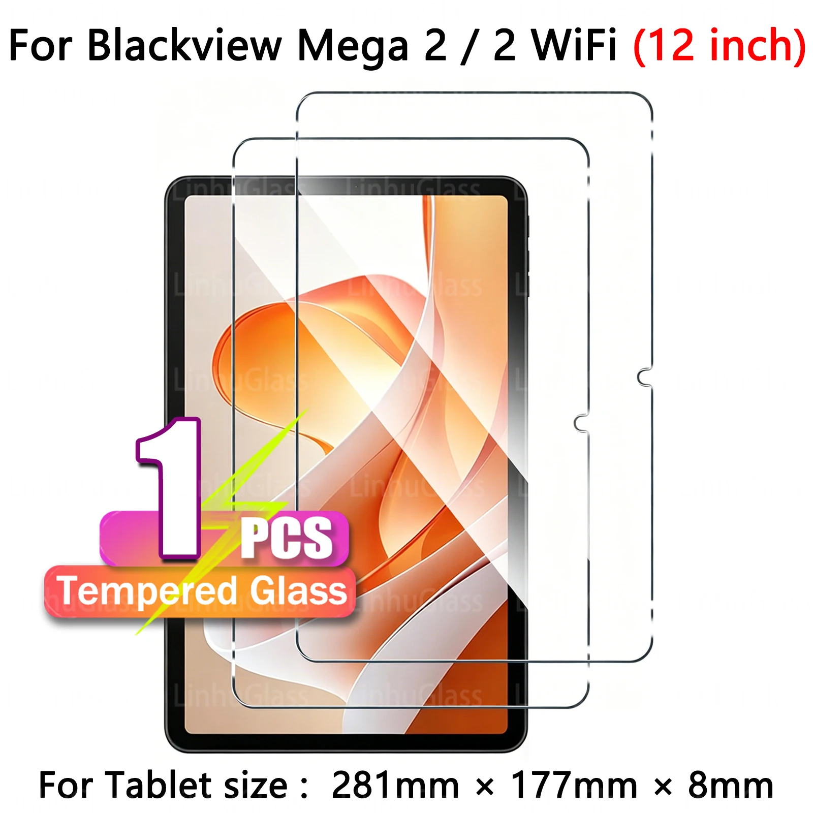 Premium HD Anti-Fingerprint No-Bubble Tempered Glass Tablet Screen Protector, 12-Inch