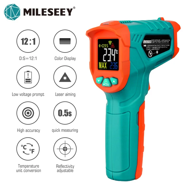 Infrared Thermometer Non-Contact Digital Laser Temperature Gun Color Display -58