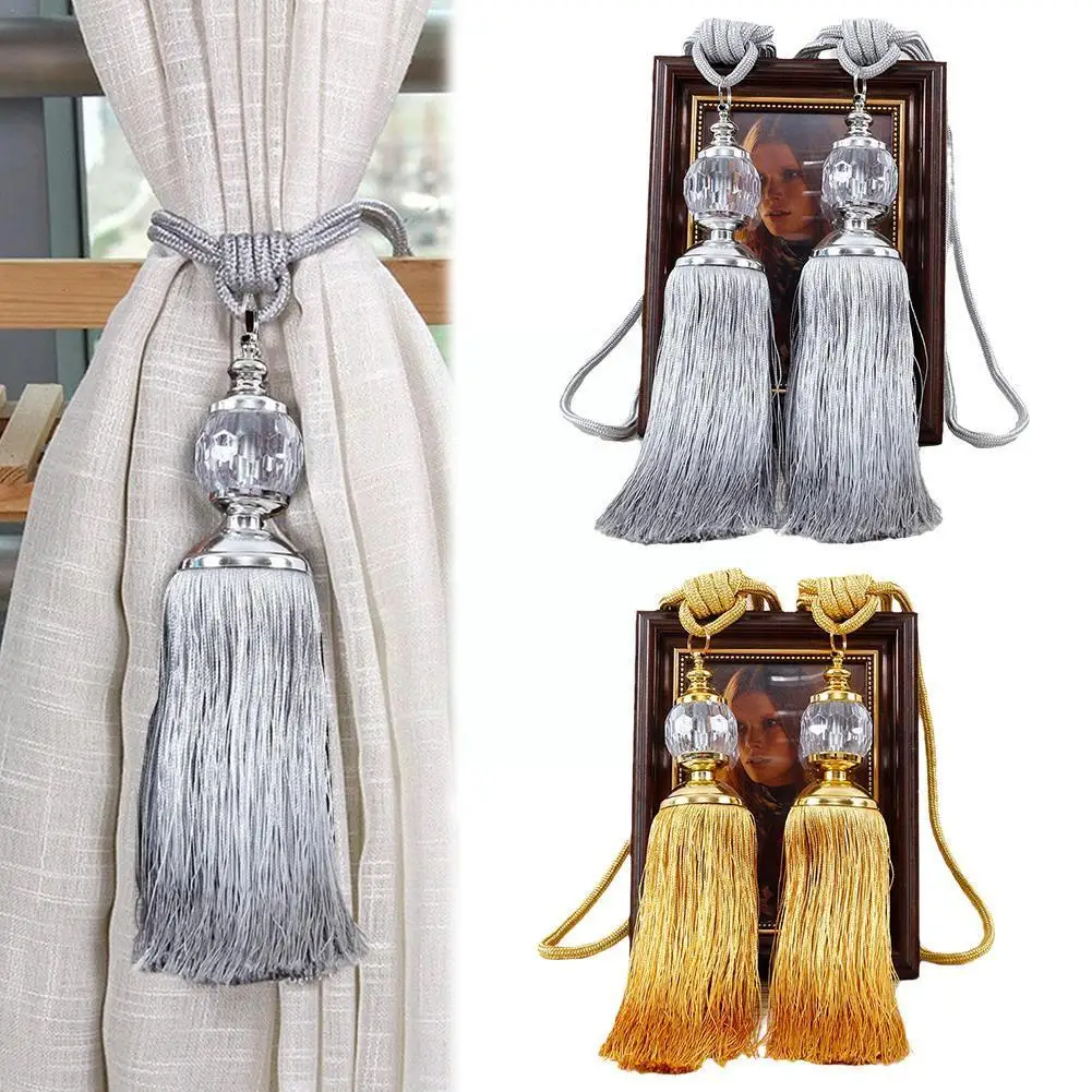 

New European Style Curtain Clip Holders Tieback Buckle Curtain Home Rayon Accessories Window Straps Curtain Decor Tassels C I5x1