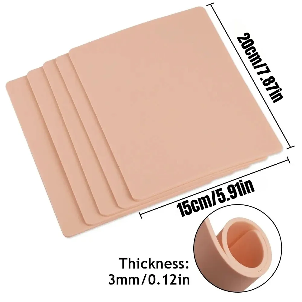 Thick Silicone Tattoo Practice Skin for Permanent Makeup Training - A4 Size