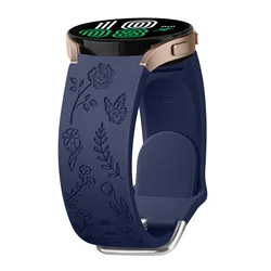 Floral 20mm Wristband Replacement Strap for 20mm (Navy Blue)