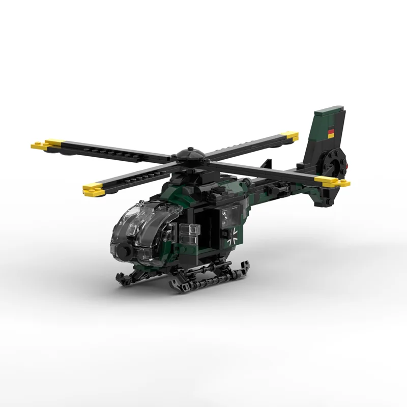항공 전투기 모델 Moc 빌딩 블록 유로콥터 EC135 T1 / H135 모델 기술 브릭 DIY 조립 휴일 장난감 세트 선물