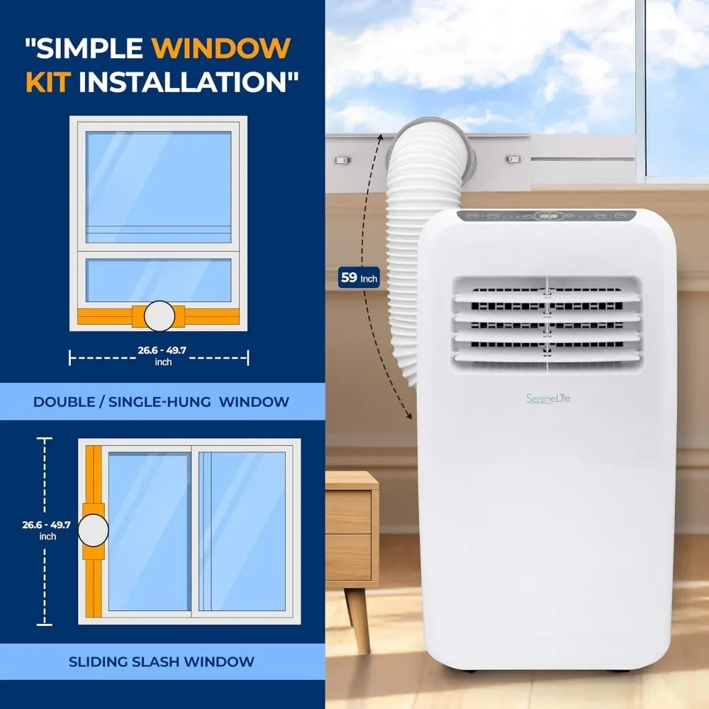 Conditioner with Built-in Dehumidifier Function,Fan Mode, Remote Control, Complete Window Mount Exhaust Kit