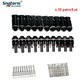 10 paia/Connettore solare fotovoltaico Maschio Femmina Pannello solare Spina impermeabile e strumento per cavo inverter M12 Filettatura 1000V 30A