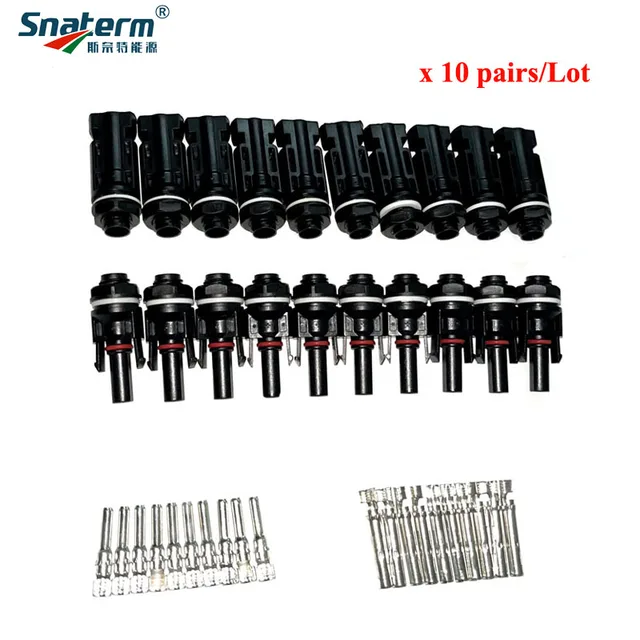 10 paires/connecteur solaire photovoltaïque mâle femelle panneau solaire prise et outil étanche pour onduleur M12 filetage 1000V 30A câble 1