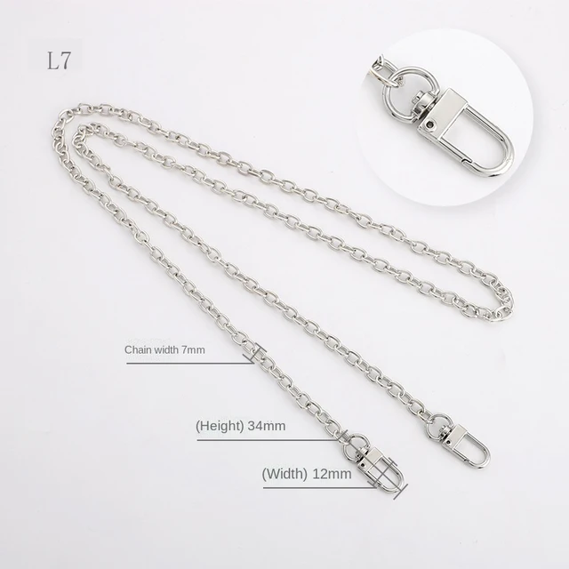 Multicolor Bag Chain Accessories Gold Women's Shoulder Bag Chain Metal Bag Chain Strap Crossbody Bag Parts Belt Chain for bags L07-Bright silver