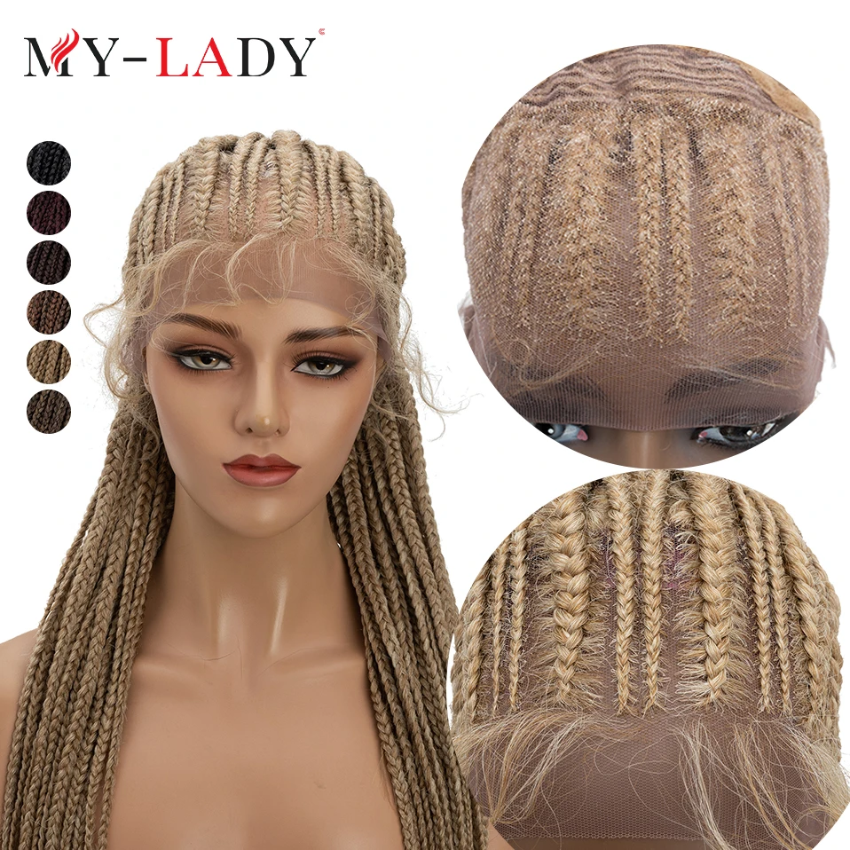 My-Lady Synthetic 25inches Box Braids Wigs With Baby Hair Afro For Brazilian Black Woman People Daily Lace Front Frontal Wig электроника iao nicola conte petrella gianluca people need people black vinyl 2lp