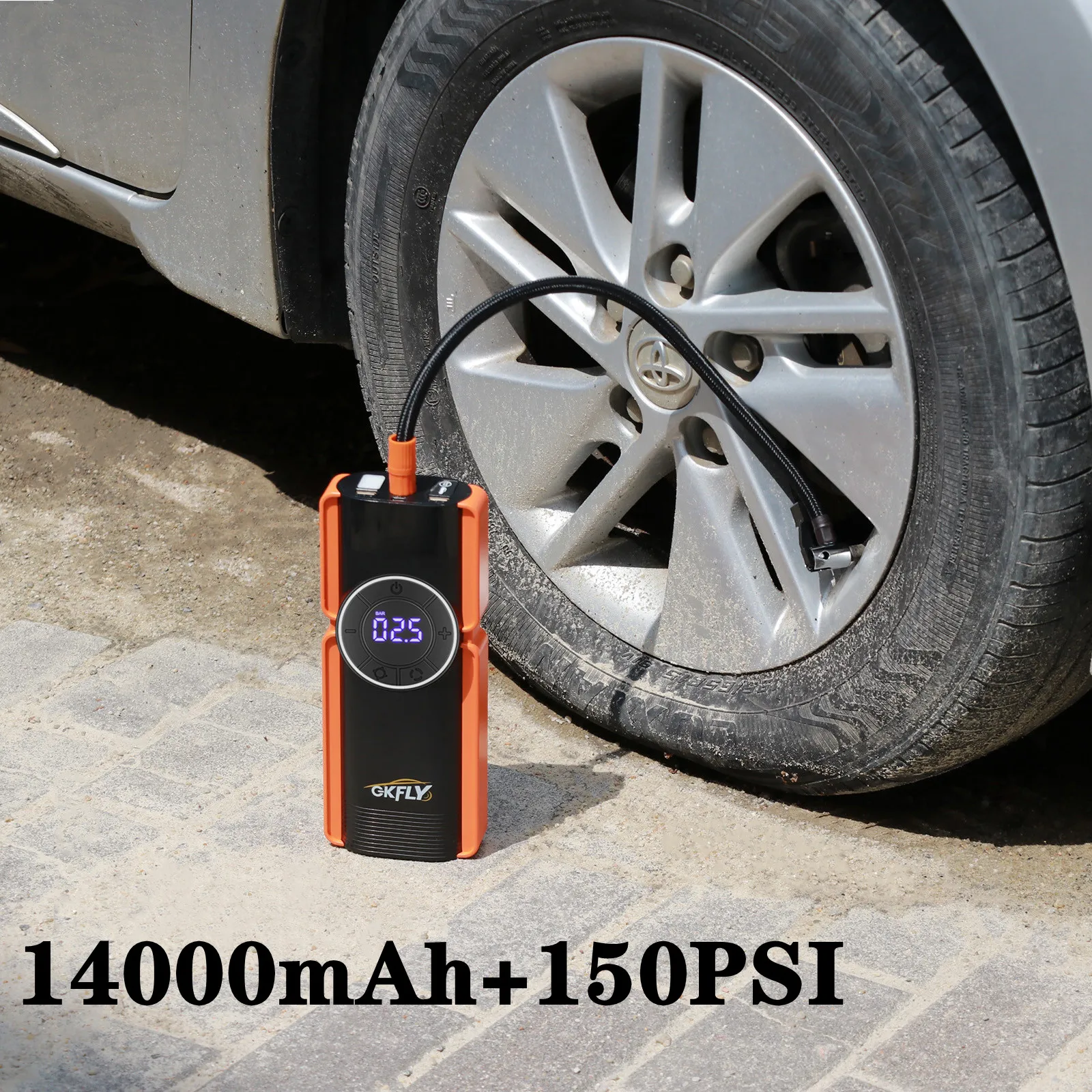 Tragbare 1000a Auto Starthilfe 150psi Luft kompressor 14000mah