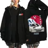 Anime Initial D Hoodies Drift AE86 GTR Print Zipper Jacket Hip Hop Streetwear Sweatshirts Men Women Casual Y2K Hooded Cardigan 3