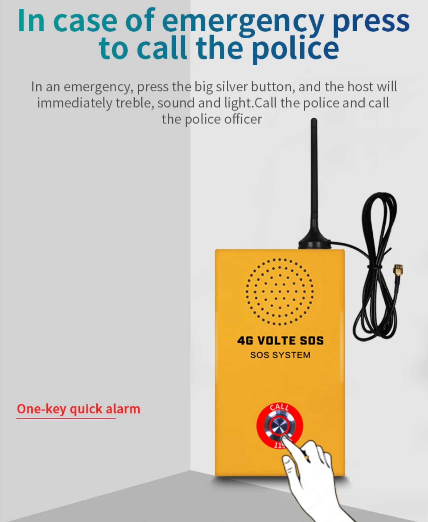 4G One-click Alarm System with QUAD Band Emergency Call for help Worldwide with Intercom for Calling