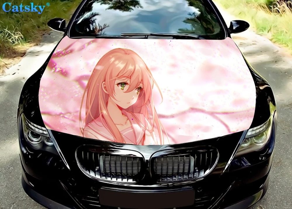 

FRANXX Zero Two Car Hood Sticker,Custom Car Hood Decoration,Hood Protection Cover,Vinyl Car Sticker,Car Body Side Color Decal