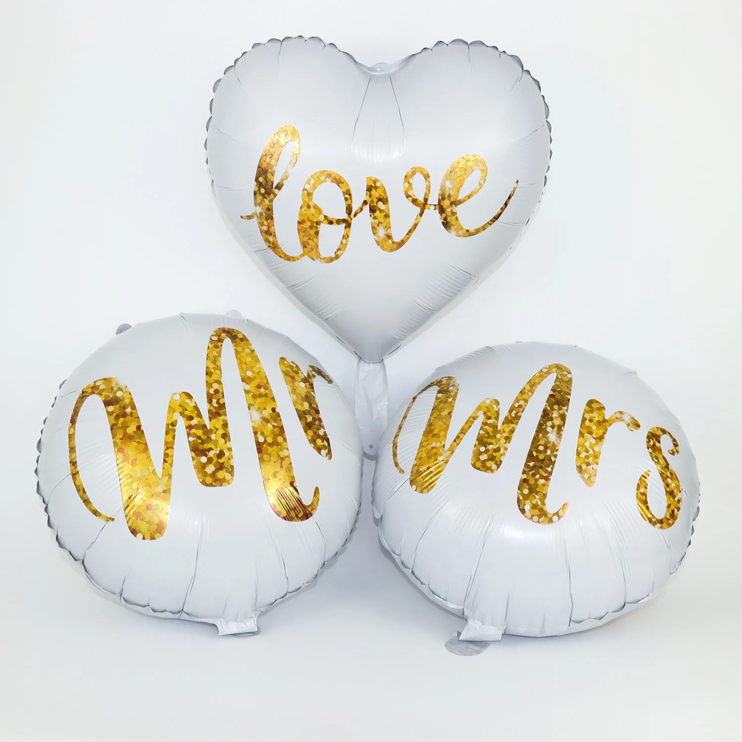 Gold Glitzer Druck Mr & Mrs LOVE Folienballons Set Braut in spe Hochzeit Valentinstag Luftballons Zubehör Hochzeitsdekorationen