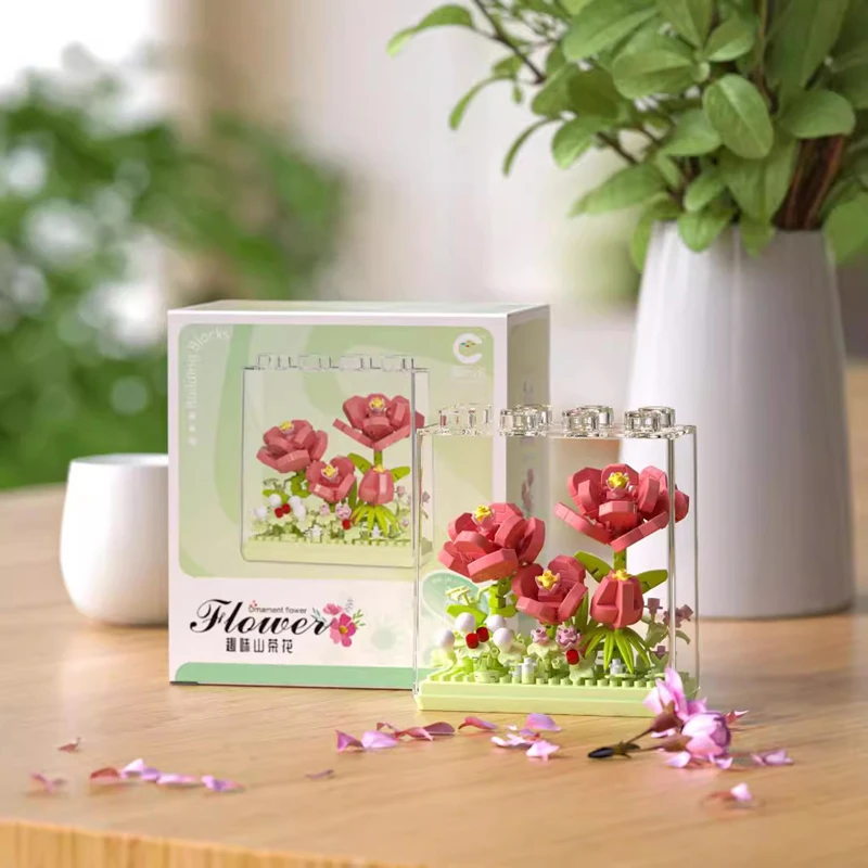 Everlasting Dream Flower Box: Creative Building Blocks and Decorative Desktop Ornaments