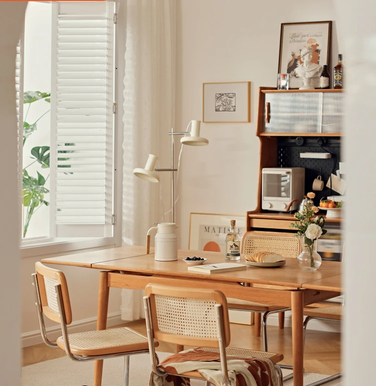 

Деревянный Телескопический обеденный стол, деревянный маленький дом, дуб, вишня, складной обеденный стол и стулья