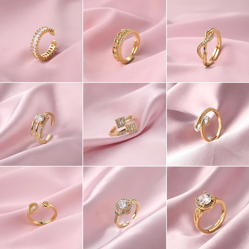 

Adjustable Size Stainless Steel Rings For Women Korean Fashion Engagement Wedding Woman Ring Jewelry Accessories Wholesale 2023