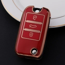 Premium TPU Key Cover Case for Enhanced Car Styling Accessories (Red key case)