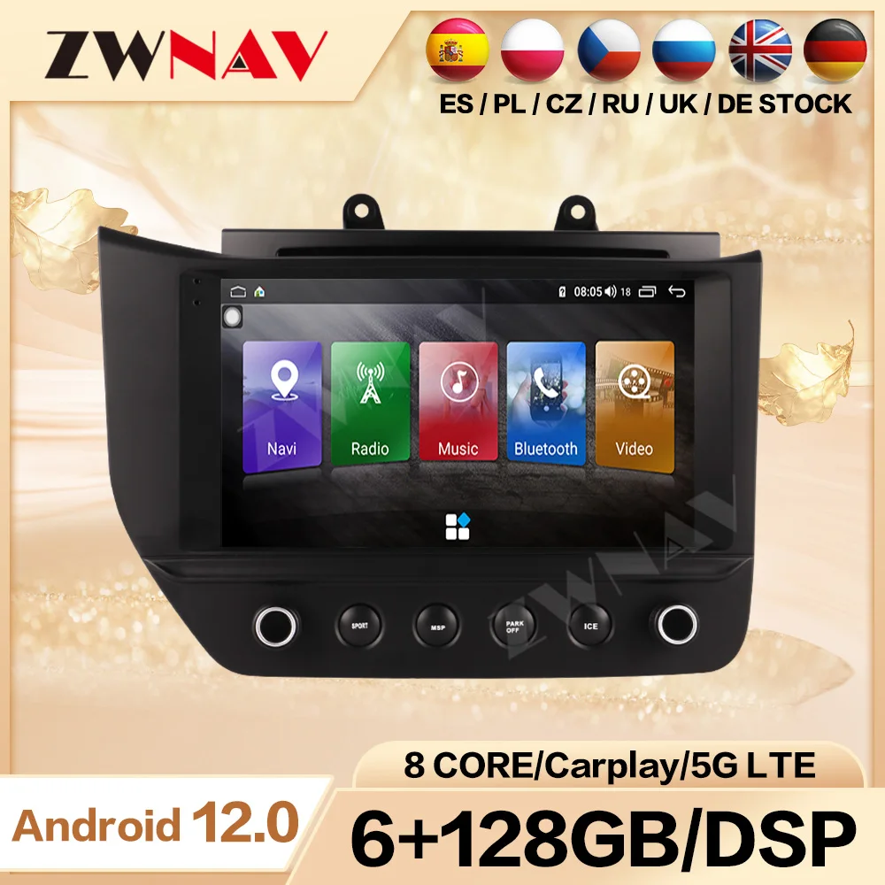 

Android 12,0 Carplay GPS для Maserati GT 2007 2008-2015 радио Bluetooth Автомобильный мультимедийный центральный экран авто стерео