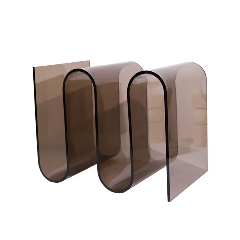

S wave-shape Transparent Acrylic Magazine Rack Minimalist Floor or Countop Book Shelf Magazine Rack Side Table Home Oranments