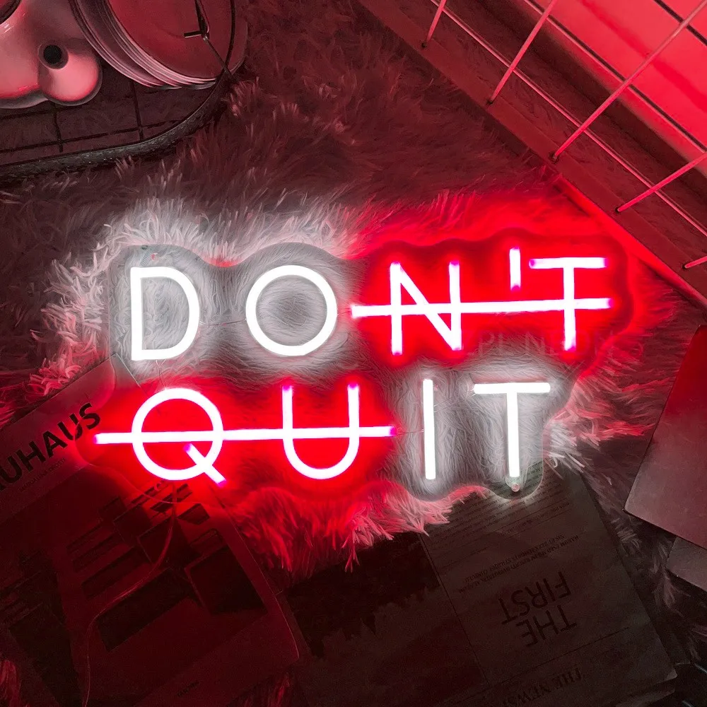 네온 사인 DON'T QUIT DO IT 네온 Led 사인 영감 따옴표 게임 룸 침실 장식 벽 예술 동기 부여 네온 불빛 체육관 교실
