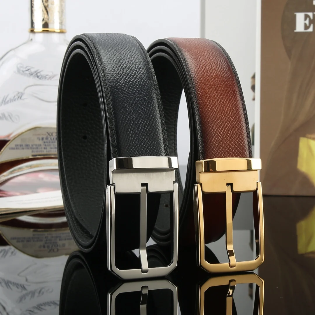 

High Quality cintura uomo Luxury Goods Designer Male Cowhide Gentleman Needle Buckle Belt With 35MM ceinture Reversible B9