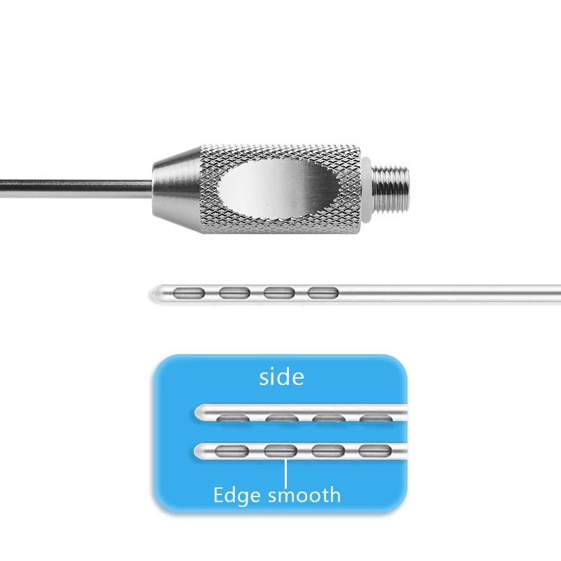 

Autoclavable Four Holes Liposuction Needle Micro Cannula with Threaded Handle Liposuction Tool for Fat Transfer