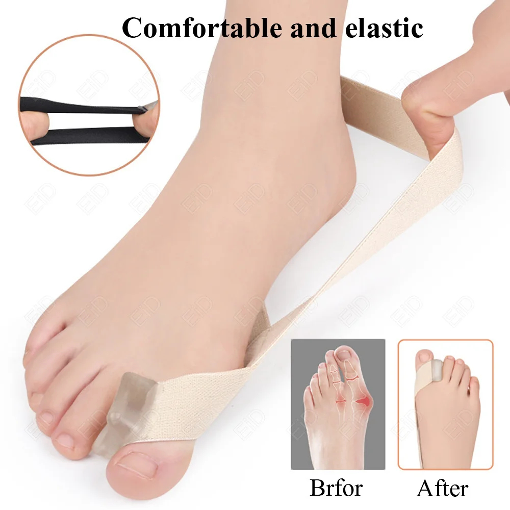 Silikon Toe Separator Hallux Valgus Bunion Corrector Spannung Strap Orthesen Fuß Knochen Daumen Teller Valgus Korrektur Gel Pad – Detail 21