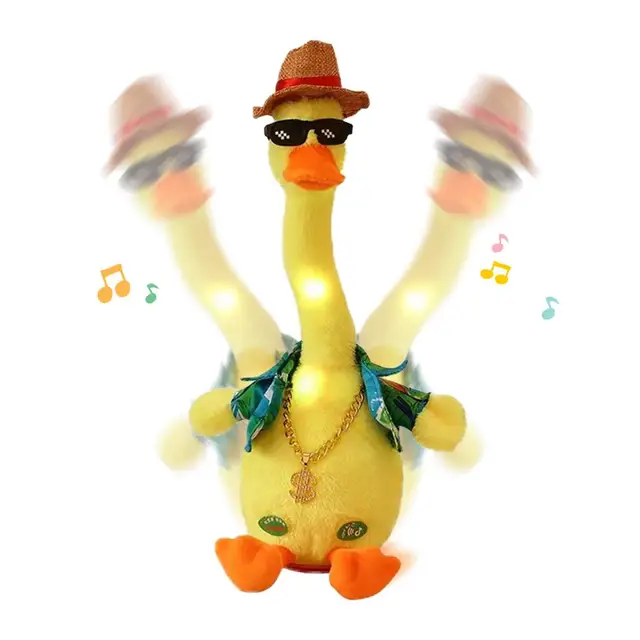Kids Musical Duck Toy with Lights Fun Music Dancing Recordable Sound Interactive Electronic Plush Animal Music for Children 2