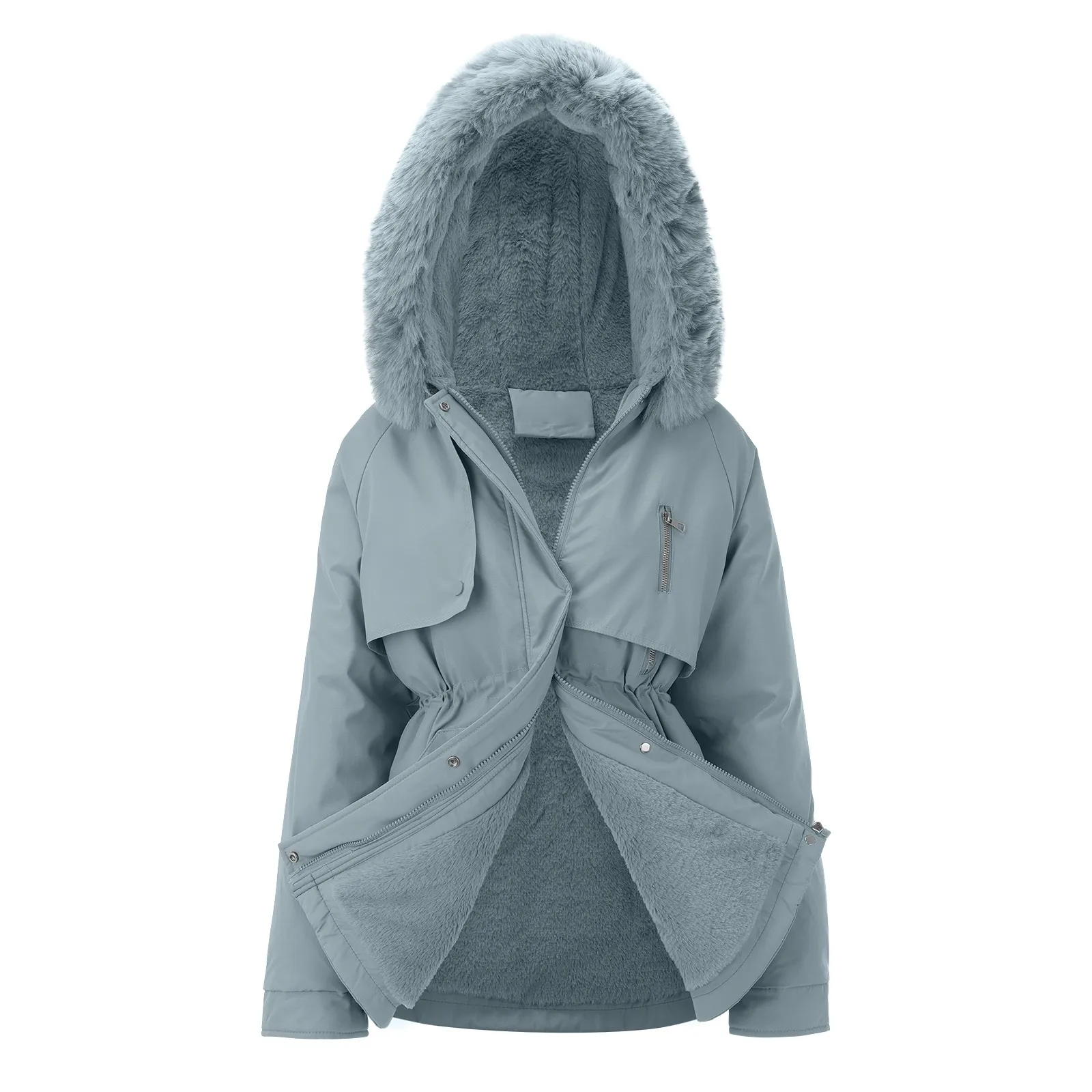 Parka Women 2022 Daily Winter Coat Lapel Collar Long Sleeve Jacket Vintage Thicken Coat Jacket Warm Hooded Thick Padded Parka